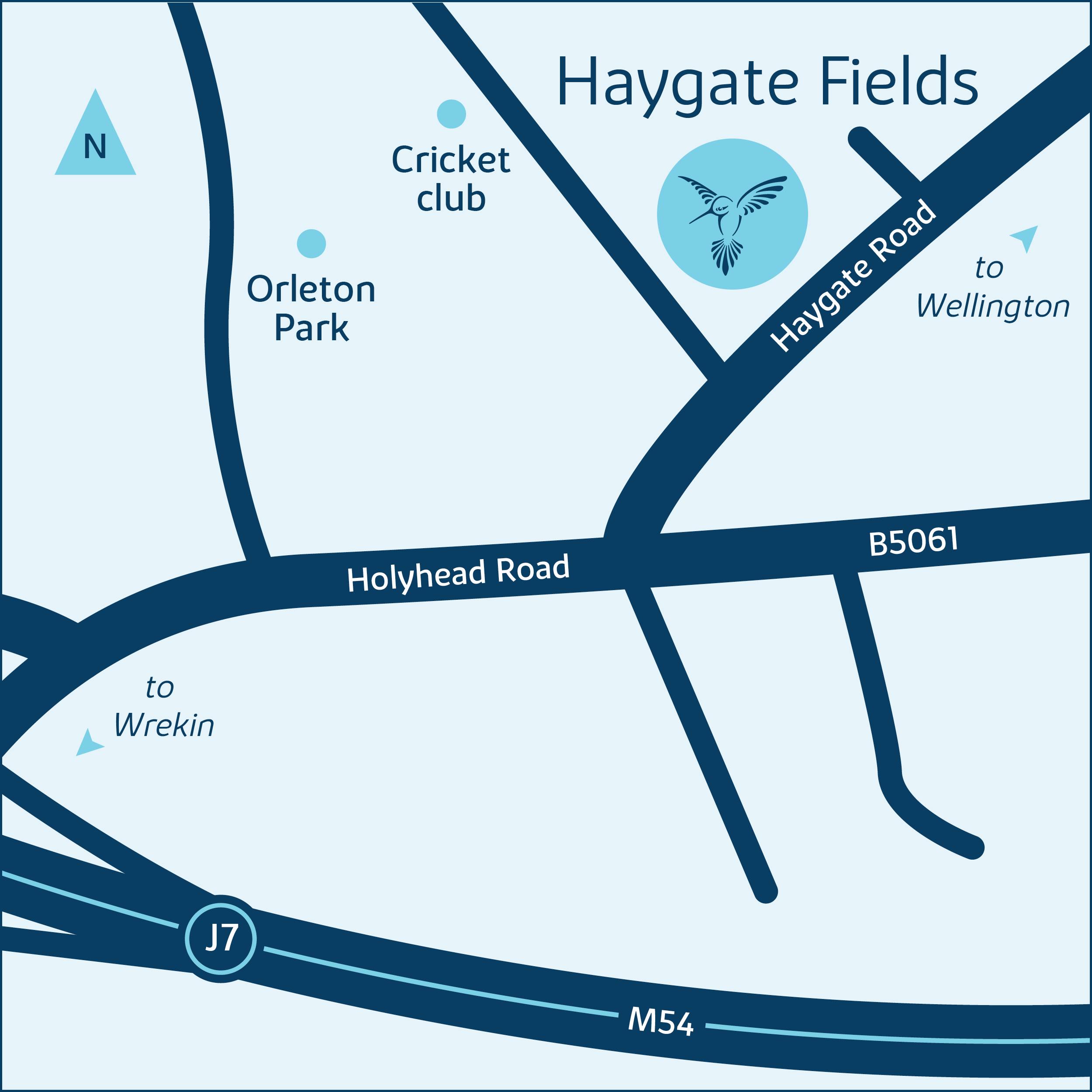 Development map for haygate fields